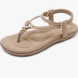 New Alicegana Women Sz EUR 38 Leather Flats Strappy Sandals Slides Shoes US 7.5